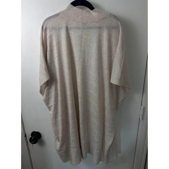 Loft Cardigan Lightweight Rib Striped wrap creme color oversized Small #0880 - Picture 7 of 8
